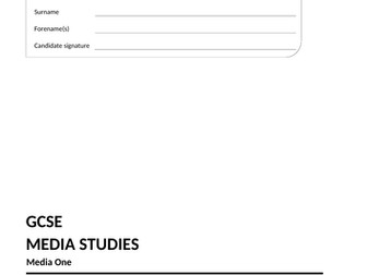 AQA  GCSE MEDIA MOCK EXAM PAPER 1