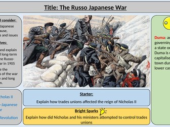 AQA Tsarist and Communist Russia - The Russo-Japanese War
