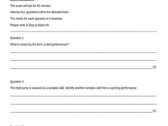 IGCSE PE Skill in Sport