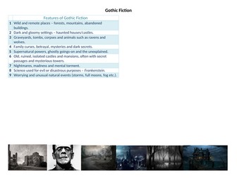 Gothic Fiction - Knowledge Organiser