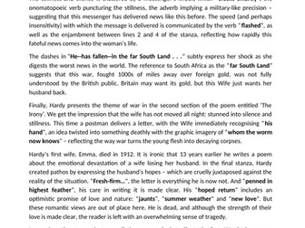 'A Wife in London’ by Thomas Hardy - Exemplar response