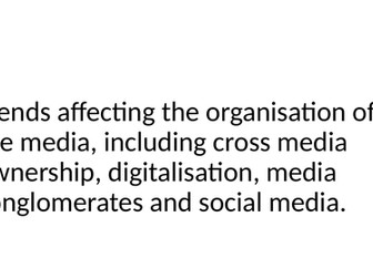 Sociology Cambridge International A level Topic: The Media