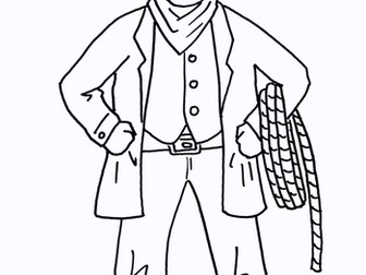 Cowboy Colouring Sheet - Early Years