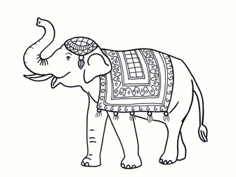 Indian elephant Colouring Sheet - Early Years