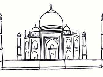 Taj Mahal Colouring Sheet - Early Years