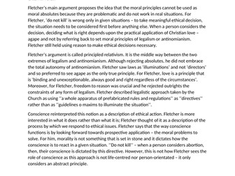 Fletcher's Situation Ethics