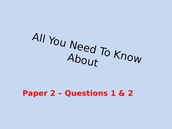 Paper 2 English Language Reading Section - Ragged School AQA