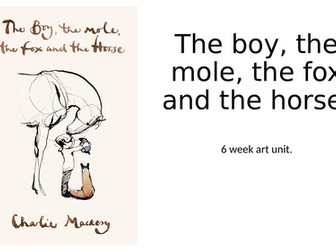 The boy, the mole, the fox and the horse by Charlie Mackery whole school art unit KS2