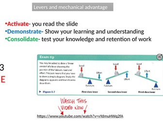 AQA GCSE PE revision. levers and mechanical advantage.