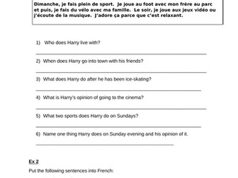 Free-time activities - present tense