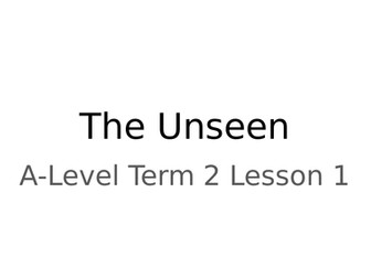 AQA English Literature A Level: Unseen