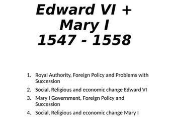 1C - AQA A Level History - Recovery/Revision SOL - Edward VI + Mary I