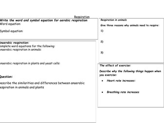 Bioenergetics: GCSE respiration and photosynthesis
