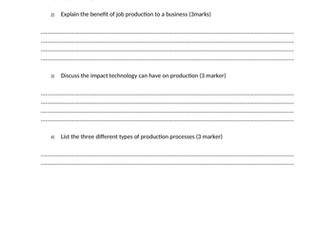 Edexcel GCSE Business 9-1 Theme 2: Topic 2.3 Exam style Questions and Mark Scheme