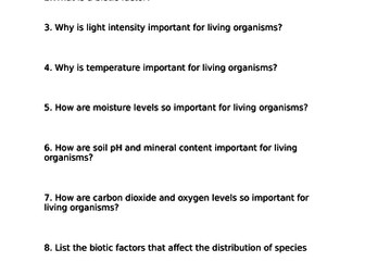 Abiotic and Biotic factors