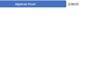 Algebraic Proof - GCSE HIGHER