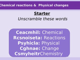Physical vs chemical changes