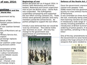 Knowledge organiser: Impact of World War One on political parties