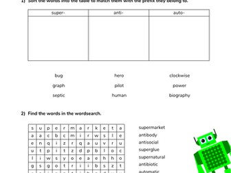 Prefixes super-, anti- and auto-