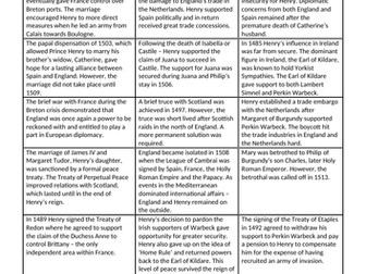 Henry VII foreign policy card sort