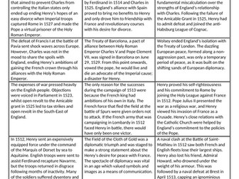 Henry VIII foreign policy card sort