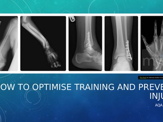 AQA GCSE PE  OPTIMISE TRAINING & PREVENT INJURY POWERPOINT AND WORKBOOK