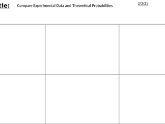 Experimental and Theoretical Probability