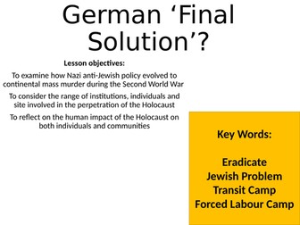 Holocaust SOW - Year 9