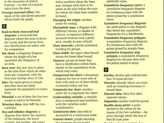 AQA GCSE Statistics Glossary