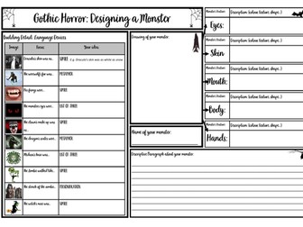 Gothic Horror - Designing a Monster - Creative Writing - KS3