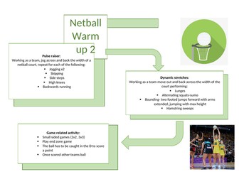 Netball Warm Up Cards