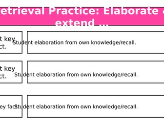 Retrieval Practice - Elaborate & expand template