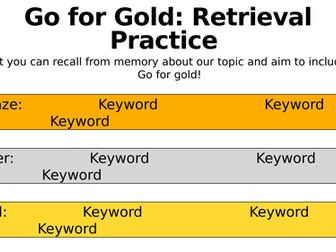 Go for Gold: Retrieval Practice task