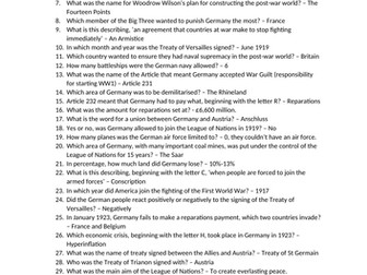 Conflict & Tension 1918-39 Quiz & Answer