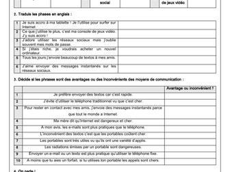 French Internet, technology, les nouvelles technologies (4 worksheets)