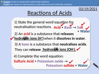 GCSE Chemistry: Reactions of Acids