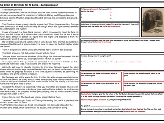 The Ghost of Christmas Yet to Come - Comprehension Worksheet