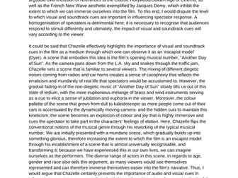 "La La Land" Audio-visual cues essay for A-Level Film Studies