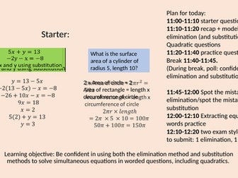 Simultaneous equations Powerpoints