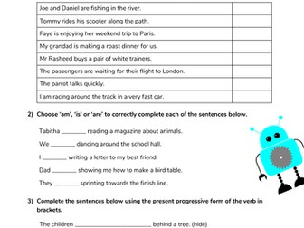 Present progressive tense