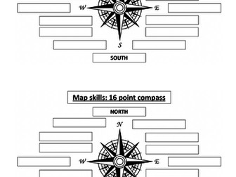 16-Point Compass Worksheet