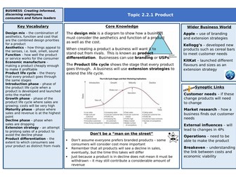 GCSE Edexcel Business Knowledge Organisers - Theme 2