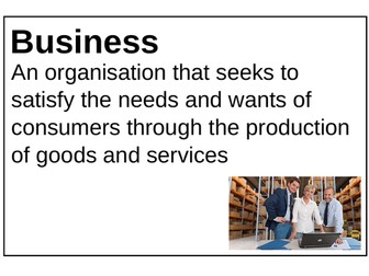 Edexcel GCSE Business Theme 1 Key words