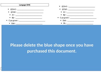 Langage SMS (texto) - Worksheet