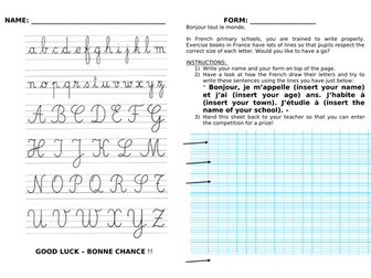 French Handwriting Competition
