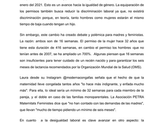 Permisos de maternidad y paternidad igualitarios, sí, pero más largos