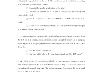 Physics - Mechanics Worksheets (Advanced - With Written Solutions)