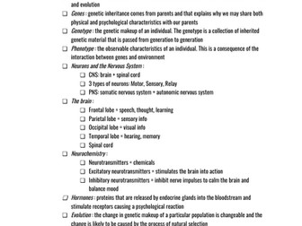 Biological Approach Essay Plan