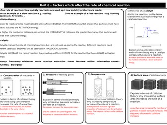 Chemistry Paper 2 AQA revision mats + answers