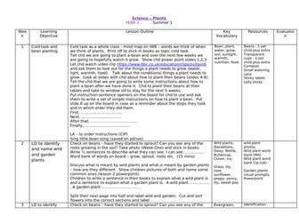 Plants and seasonal changes planning year 1